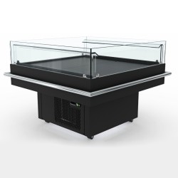 Βιτρίνα Συντήρησης Supermarket HD-120-0 Self Service HFD 120x120x120cm Μαύρο 1/1hp Ανοιχτή Νησίδα ARTSTEEL