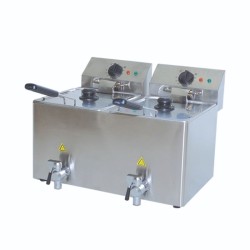 Φριτέζα HDF-8+8C 61.5x54.5x44.8cm 6,5kW 220-240V Ηλεκτρική 8+8lt με Βρυσάκι Επιτραπέζια OLYMPIA