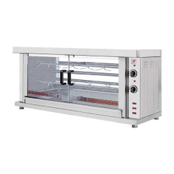 Κοτοπουλιέρα HK-2 132x46x66cm 5.2kW 230/400V Ηλεκτρική με 2 Σούβλες 103cm για 8-10 Κοτόπουλα NORTH