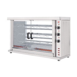 Κοτοπουλιέρα HK-3 132x46x86cm 7.8kW 230/400V Ηλεκτρική με 3 Σούβλες 103cm για 12-15 Κοτόπουλα NORTH