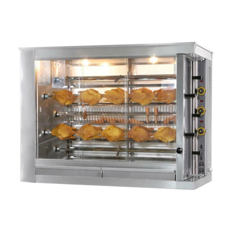 Κοτοπουλιέρα KE5 145x64x108cm 10kW 230/400V3L+N Ηλεκτρική με 5 Σούβλες 118cm για 30-35 Κοτόπουλα SERGAS