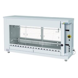 Κοτοπουλιέρα KG2 145x48x78cm 9kW Αερίου με 2 Σούβλες 118cm για 14 Κοτόπουλα SERGAS