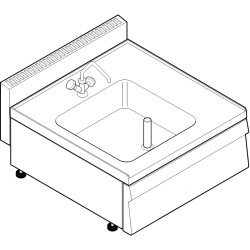 Ουδέτερο Στοιχείο L70/0 Tecno65 70x65x28cm Νεροχύτης με Βρύση Επιτραπέζιο TECNOINOX