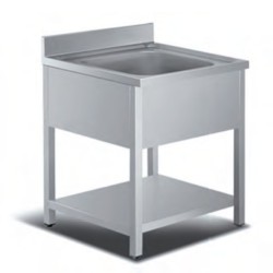 Λάντζα LA-076-1 70x60x87cm Inox Ανοιχτή με 1 Γούρνα ARTSTEEL
