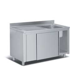 Λάντζα LC-127-1 120x70x86cm Inox Κλειστή με 1 Γούρνα ARTSTEEL