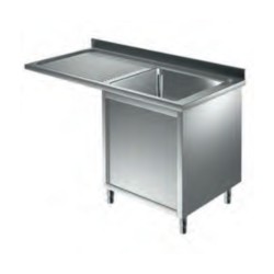 Λάντζα LC-127-1R Neutral 120x70x87cm Inox Κλειστή με 1 Γούρνα Δεξιά & Στραγγιστήρι ARTSTEEL