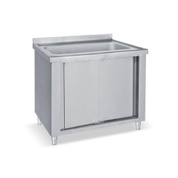 Λάντζα LA96-120 120x70x85cm Inox Ανοιχτή με 1 Γούρνα 96x51x35cm & Ράφι Αντοχής BAMBAS