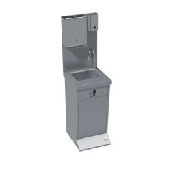 Σταθμός Πλύσης LPDX-45 45x46x155cm Inox HACCP Ποδοκίνητος με Dispenser Σαπουνιού/Χειροπετσετών & Κάδο BAMBAS