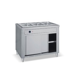 Μπεν Μαρί MDX-106 106x70x85cm 455lt 220/240V 2000W Inox με 2 Πόρτες & 3 Θέσεις GN1/1 Χωρίς Βιτρίνα Επιδαπέδιο BAMBAS