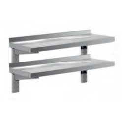 Ράφι MM-093-2 Neutral 90x30x40cm Inox Επιτοίχιο Διπλό ARTSTEEL