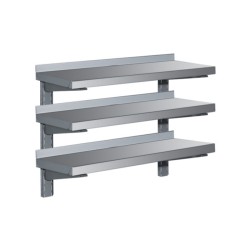 Ράφι MM-093-3 Neutral 90x30x90cm Inox Επιτοίχιο Τριπλό ARTSTEEL