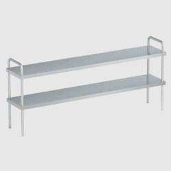 Ράφι MS-141-2 Neutral 141x35x70cm Inox Επιτραπέζιο Διπλό ARTSTEEL