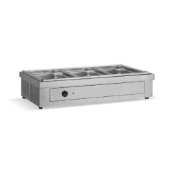 Μπεν Μαρί MTX-106 106x70x27cm 220/240V 2000W Inox με 3 Θέσεις GN1/1 Χωρίς Βιτρίνα Επιτραπέζιο BAMBAS
