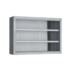 Ποτηριέρα P-120 120x30x70cm Inox με 2 Ράφια Χωρίς Πόρτες BAMBAS