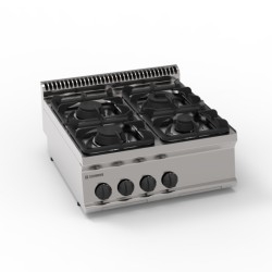 Φλόγιστρο PC70G7 Tecno70 70x70x28cm 19,5kW Αερίου 4 Καυστήρων με Μαντεμένιες Σχάρες Σκευών Επιτραπέζιο TECNOINOX
