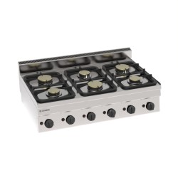 Φλόγιστρο PCA05G/0 Tecno65 105x65x28cm 25,5kW Αερίου 6 Καυστήρων με Μαντεμένιες Σχάρες Σκευών Επιτραπέζιο TECNOINOX
