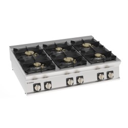 Εστία PCH12G9 Tecno90 120x90x28cm 48kW Aερίου με 6 Φλόγιστρα Επιτραπέζια TECNOINOX