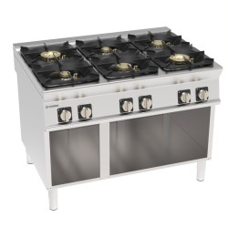 Εστία PCH12SFG9 Tecno90 Super 120x90x90cm 54kW Αερίου με 6 Φλόγιστρα σε Ανοιχτό Ντουλάπι TECNOINOX