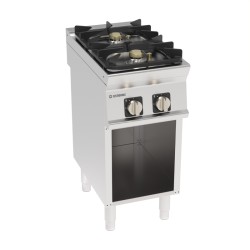 Φλόγιστρο PCH4SFG7 Tecno74 Super 40x70x90cm 15kW Αερίου 2 Εστιών με Μαντεμένια Σχάρα Σκευών σε Ανοιχτό Ντουλάπι TECNOINOX