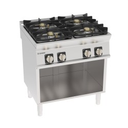 Φλόγιστρο PCH8FG7 Tecno74 80x70x90cm 25kW Αερίου 4 Εστιών με Μαντεμένια Σχάρα Σκευών σε Ανοιχτό Ντουλάπι TECNOINOX