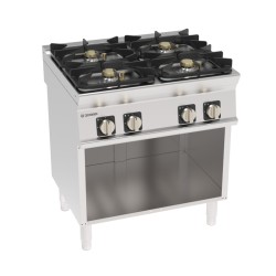 Φλόγιστρο PCH8SFG7 Tecno74 Super 80x70x90cm 30kW Αερίου 4 Εστιών με Μαντεμένια Σχάρα Σκευών σε Ανοιχτό Ντουλάπι TECNOINOX