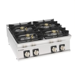 Φλόγιστρο PCH8SG7 Tecno74 Super 80x70x28cm 25kW Αερίου 4 Εστιών με Μαντεμένιες Σχάρες Σκευών Επιτραπέζιο TECNOINOX