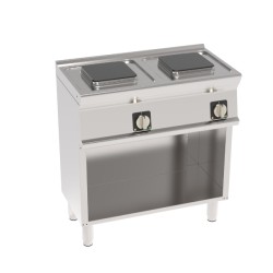 Εστία PCM8FE7 Mosaico74 80x45x90cm 5,2kW 400V 2N Ηλεκτρική με 2 Τετράγωνες Εστίες σε Ανοιχτό Ντουλάπι TECNOINOX