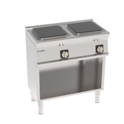 Εστία PCM8FE9 80x45x90cm 8kW 380-415V 3N Ηλεκτρική με 2 Εστίες Τετράγωνες σε Ανοιχτό Ντουλάπι TECNOINOX