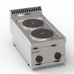 Εστία PCR35E7 Tecno70 35x70x28cm 5.2kW 400V 2N Ηλεκτρική με 2 Στρογγυλές Εστίες 22cm Επιτραπέζια TECNOINOX