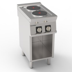 Εστία PCR4FE7 Tecno74 80x70x90cm 12kW 400 2N Ηλεκτρική με 2 Στρογγυλές Εστίες σε Ανοιχτό Ντουλάπι TECNOINOX