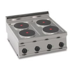 Εστία PCR70E7/1 Tecno70 70x70x28cm 10.4kW 400V 3N Ηλεκτρική με 4 Στρογγυλές Εστίες 22cm Επιτραπέζια TECNOINOX