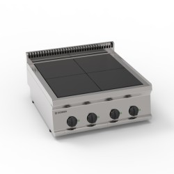 Εστία PCU70E7 Tecno70 70x70x28cm 10kW Ηλεκτρική με 4 Τετράγωνες Ομοεπίπεδες Εστίες 30x30cm Επιτραπέζια TECNOINOX