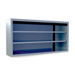 Ποτηριέρα PE-093-0 Neutral 90x30x70cm Inox Επιτοίχια Χωρίς Πόρτες με 2 Ράφια ARTSTEEL