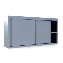 Ποτηριέρα PE-094-I Neutral 90x40x70cm Inox Επιτοίχια με Συρόμενες Πόρτες & 1 Ράφι ARTSTEEL