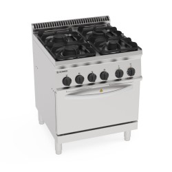 Φλόγιστρο PF70G7 Tecno70 70x70x85cm 24.2kW 400V 3N Αερίου 4 Καυστήρων με Μαντεμένιες Σχάρες Σκευών σε Ηλεκτρικό Στατικό GN2/1 Φούρνο TECNOINOX