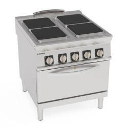 Εστία PF8VE9 Tecno90 80x90x90cm 21kW Ηλεκτρική με 4 Τετράγωνες Εστίες σε Convection Φούρνο GN1/1 TECNOINOX