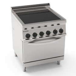 Εστία PFC70E7 Tecno70 70x70x85cm 13.9kW 400V 3N Ηλεκτρική Κεραμική 4 Ζωνών σε GN2/1 Στατικό Φούρνο TECNOINOX