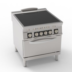Εστία PFC8E9 Tecno90 80x90x90cm 18,9kW Ηλεκτρική Κεραμική 4 Ζωνών σε Στατικό Φούρνο GN2/1 TECNOINOX