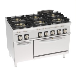 Φλόγιστρο PFH12V7 Tecno74 120x70x90cm 42,5kW 380-415V 3N Αερίου με 6 Καυστήρες σε GN1/1 Ηλεκτρικό Convection Φούρνο με Ντουλάπι TECNOINOX