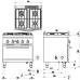 Φλόγιστρο PFH8G7 Tecno74 Super 80x70x90cm 30.3kW Αερίου με 4 Καυστήρες & Μαντεμένιες Σχάρες Σκευών σε Ηλεκτρικό Στατικό GN2/1 Φούρνο TECNOINOX