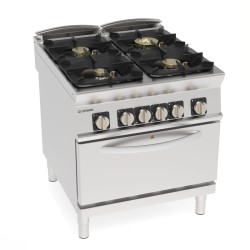 Εστία PFH8SG9 Tecno90 Super 80x90x90cm 42.3kW Αερίου με 4 Φλόγιστρα σε Στατικό Ηλεκτρικό Φούρνο GN2/1 TECNOINOX