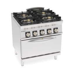 Φλόγιστρο PFH8V7 Tecno74 80x70x90cm 30kW 380-415V 3N Αερίου με 4 Καυστήρες & Μαντεμένιες Σχάρες Σκευών σε GN1/1 Convection Ηλεκτρικό Φούρνο TECNOINOX