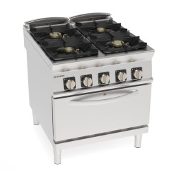 Εστία PFH8V9 Tecno90 80x90x90cm 37kW Αερίου με 4 Φλόγιστρα σε Ηλεκτρικό Convection Φούρνο GN1/1 TECNOINOX