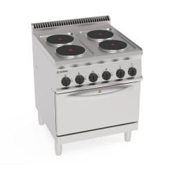 Εστία PFR70E7/1 Tecno70 70x70x85cm 15,7kW 400V 3N Ηλεκτρική με 4 Στρογγυλές Εστίες 22cm σε GN2/1 Στατικό Φούρνο TECNOINOX