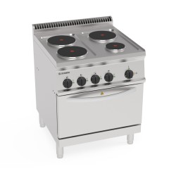 Εστία PFR70V7/1 Tecno70 70x70x85cm 15,4kW 400V 3N Ηλεκτρική με 4 Στρογγυλές Εστίες 22cm σε GN1/1 Convection Φούρνο TECNOINOX