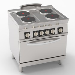 Εστία PFR8E7/1 Tecno74 80x70x90cm 15,1kW 400V 3N Ηλεκτρική με 4 Στρογγυλές Εστίες σε Στατικό Φούρνο GN2/1 TECNOINOX