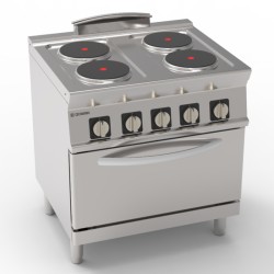 Εστία PFR8V7/1 Tecno74 80x70x90cm 15,4kW Ηλεκτρική με 4 Στρογγυλές Εστίες σε Convection Φούρνο GN1/1 TECNOINOX