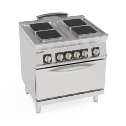 Εστία PFS8E7 Tecno74 80x70x90cm 15,1kW 400V 3N Ηλεκτρική με 4 Τετράγωνες Εστίες σε Στατικό Φούρνο GN2/1 TECNOINOX