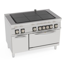Εστία PFU12V7 Tecno74 120x70x90cm 23kW Ηλεκτρική με 6 Ομοεπίπεδες Ανακλινόμενες Πλάκες σε Convection Φούρνο GN1/1 με Κλειστό Ντουλάπι TECNOINOX