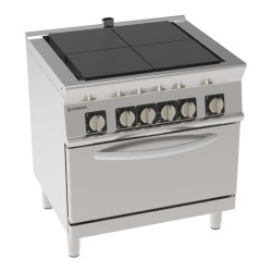 Εστία PFU8E7 Tecno74 80x70x90cm 16,7kW Ηλεκτρική με 4 Ομοεπίπεδες Ανακλινόμενες Πλάκες σε Στατικό Φούρνο GN2/1 TECNOINOX